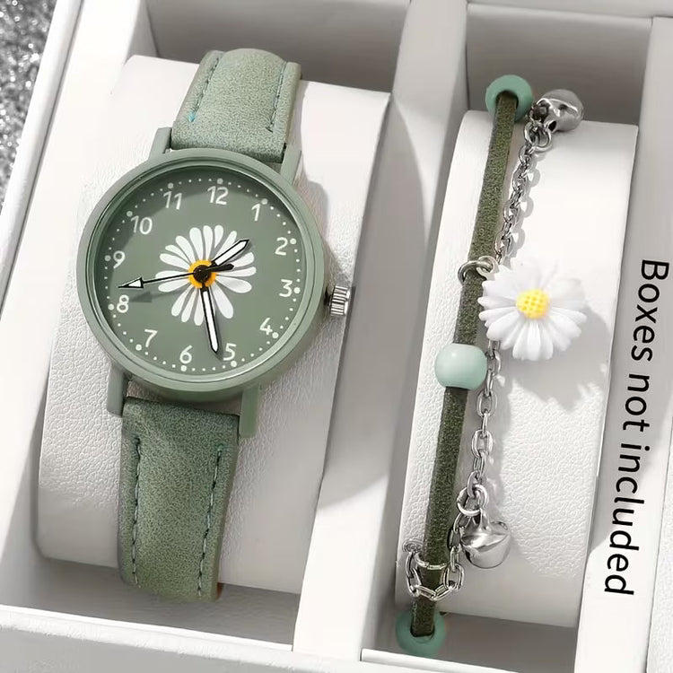 Reloj de Cuarzo con Esfera de Flores. $55.000